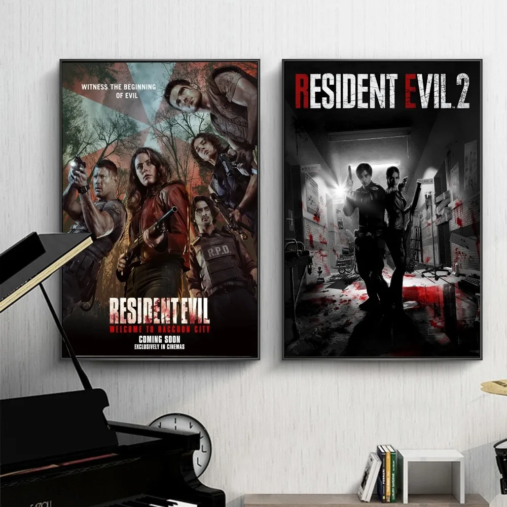 

GAME E-Evils Cool R-Resident Poster Self-adhesive Art Poster Retro Kraft Paper Sticker Bar Cafe Vintage Decorative Painting