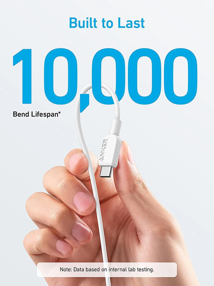 Фото Кабель Anker USB C 310, USB-C - USB-C, 60W 3A, кабель для быстрой зарядки iPhone №3