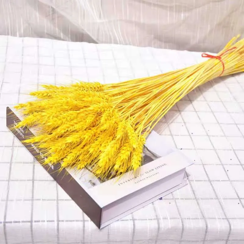 

50pcs Wheat Ears Barley Dried Flower Bouque Wedding Decoration Eid Mubarak Decoration 2023 Artificial Flowers For The Cemetery