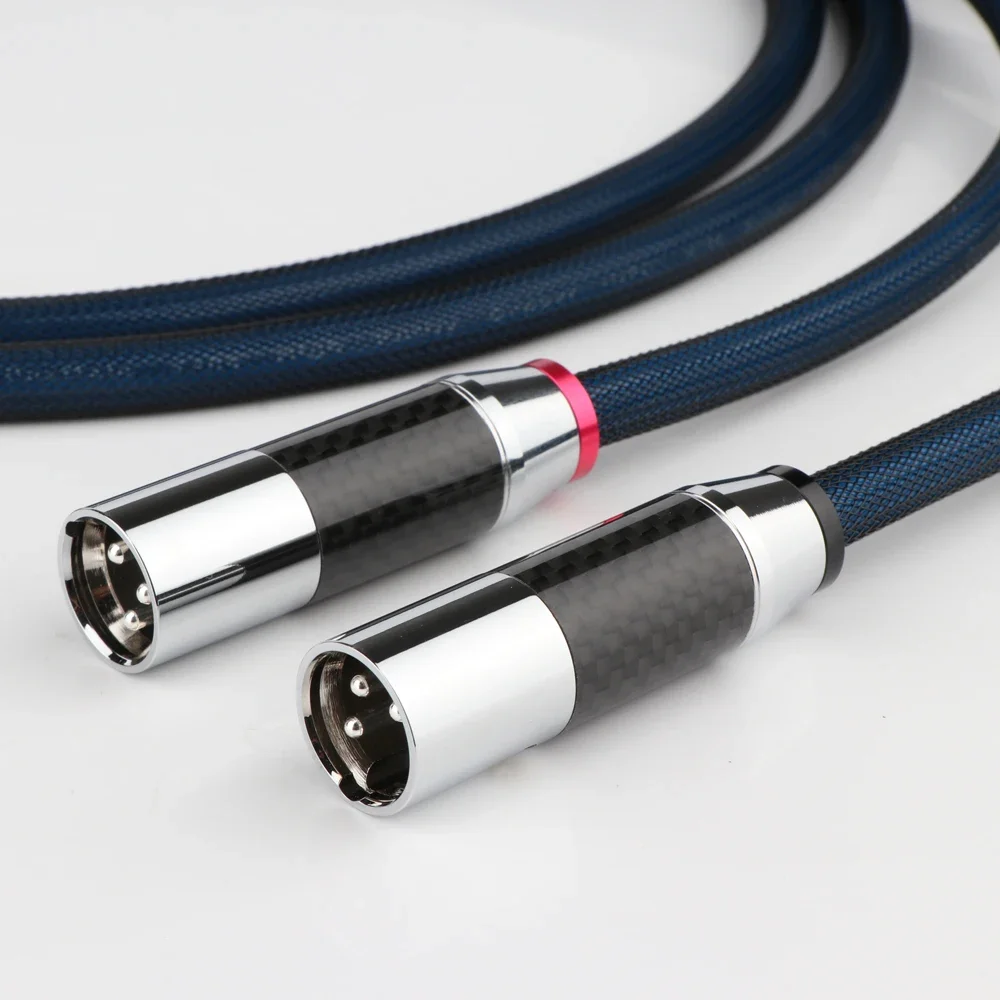Фото Пара кабелей XLR 5N OCC с серебряным покрытием, 3-контактный XLR-кабель из углеродного волокна, XLR-кабель с разъемами типа «папа-мама» для микрофонов и микшеров. №3