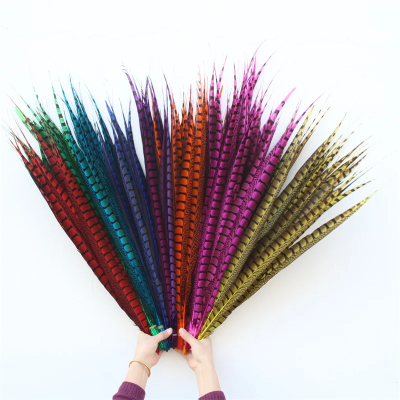 

100pcs/lot Pheasant Tail Feathers for Crafts 28-32inch/70-80cm Home Jewelry Accessories DIY Lady Amherst Pheasant Feather Plumes