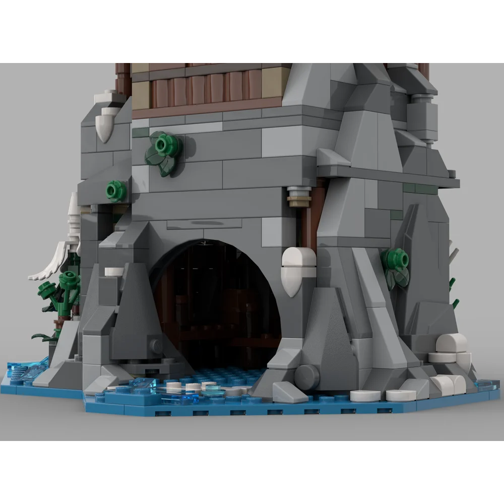 MOC Street View Маяк викингов Роки обзор в море DIY креативная ретро детская игрушка