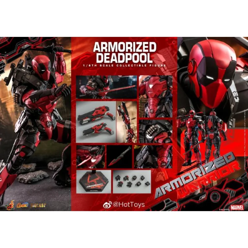 

HOTTOYS HT 1/6 Avengers CMS09D42 Alloy Die-cast Deadpool Armored Warrior Hand Puppet Model Movable Dolls Hobby Collection