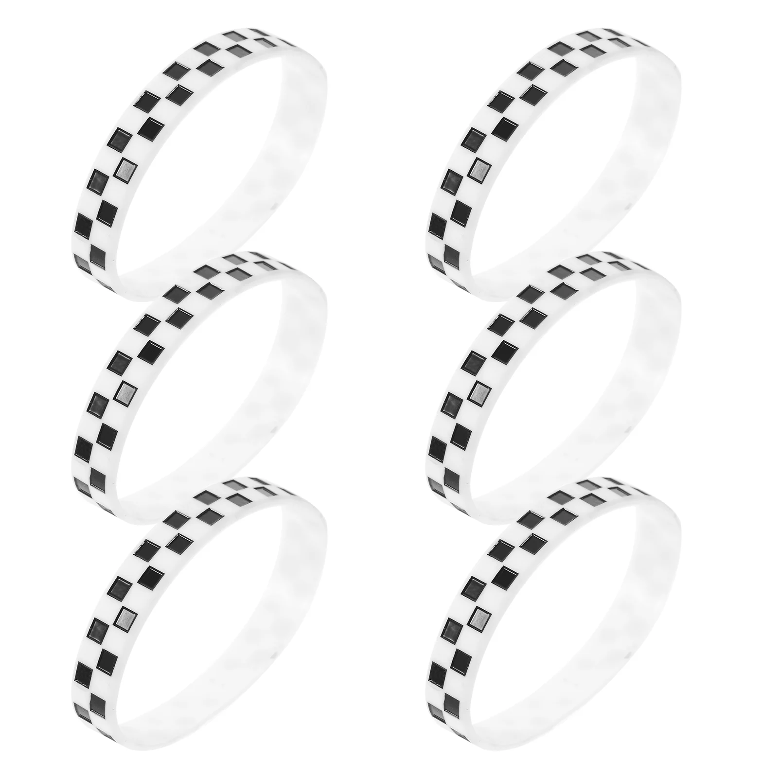 

12 Pcs Decorative Wrist Wristband Sports Themed Compact Bracelet Racing Car Checkered Events White Wristbands Delicate