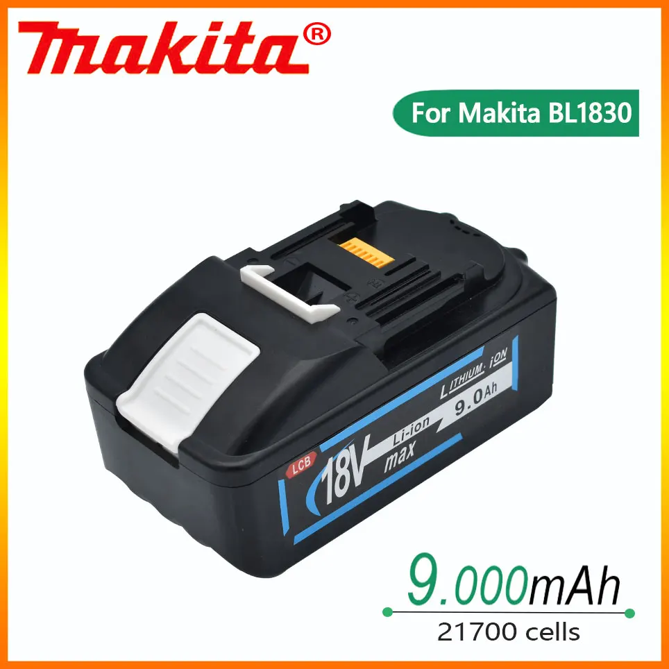 

9.0Ah MAKITA 18V Replacement li-ion battery for MAKITA Bl1890 Bl1860 Bl1840 BL1830 with LED really capacity input 21700 cell