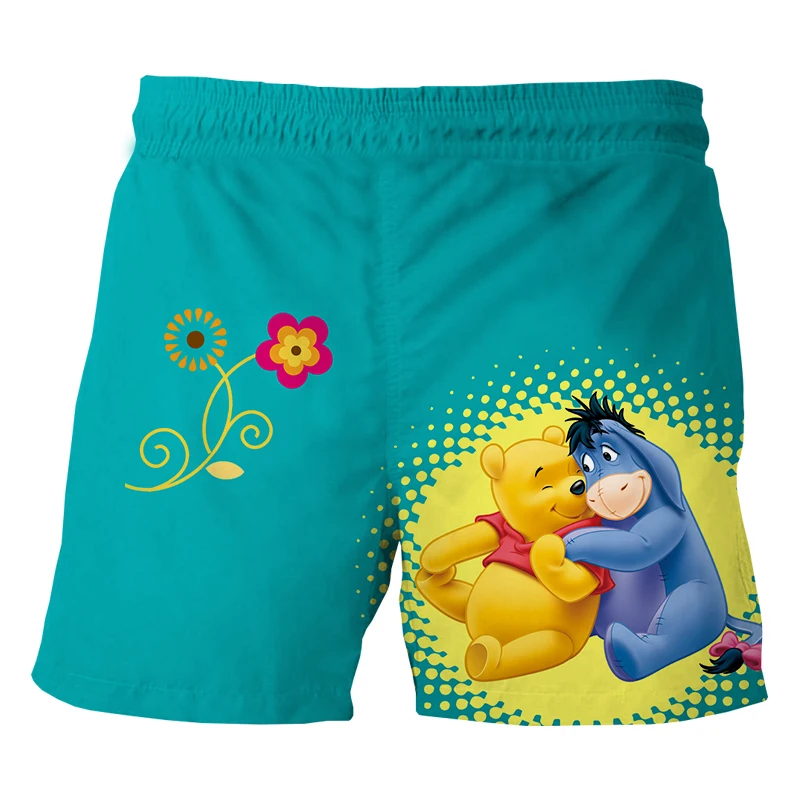 Disney Winnie The Pooh Printing Sport Shorts For Boys And Girls Casual Fashion Pants For Summer Female Party Children Exercise