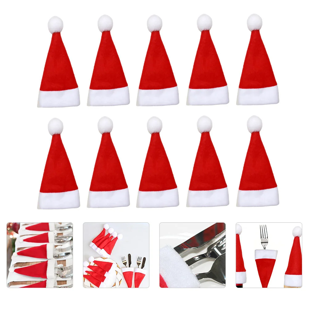 

36 шт., детская вилка-ложка для рождественской бутылки, шляпы, столовой посуды