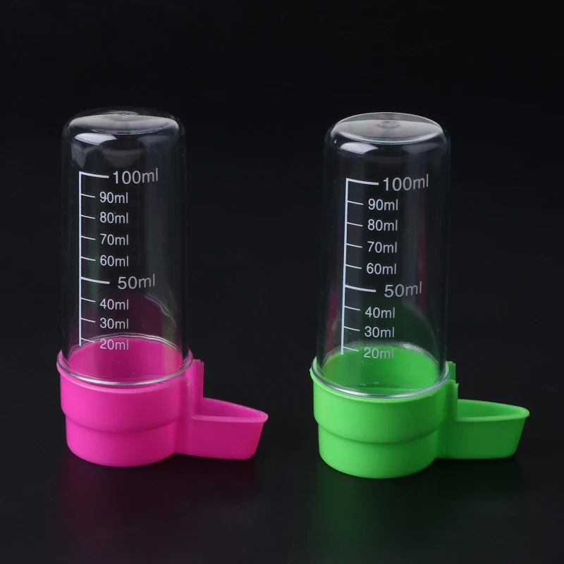 

2 Pcs Bird Feeder and Drinker Set Clear Plastic Seed and Water Dispenser Large Capacity Fits Most Cage Automatic Feeding