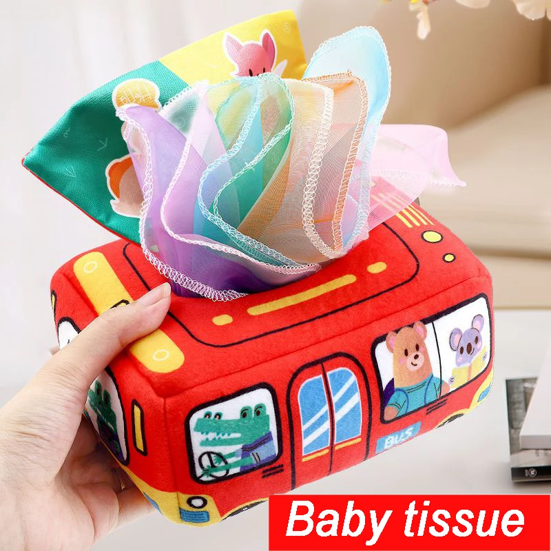 

Montessori Toys Magic Tissue Box Baby Toys 6 12 Months Infant Pull Along Tissue Box Baby Games Early Development Sensory Toys
