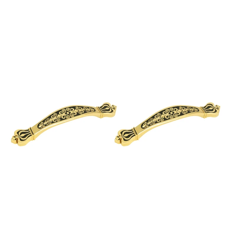 

2 PCS Kitchen Cabinet Handles Vintage Golden Drawer Pull Handles Zinc Alloy Door Handles For DIY Home Decoration