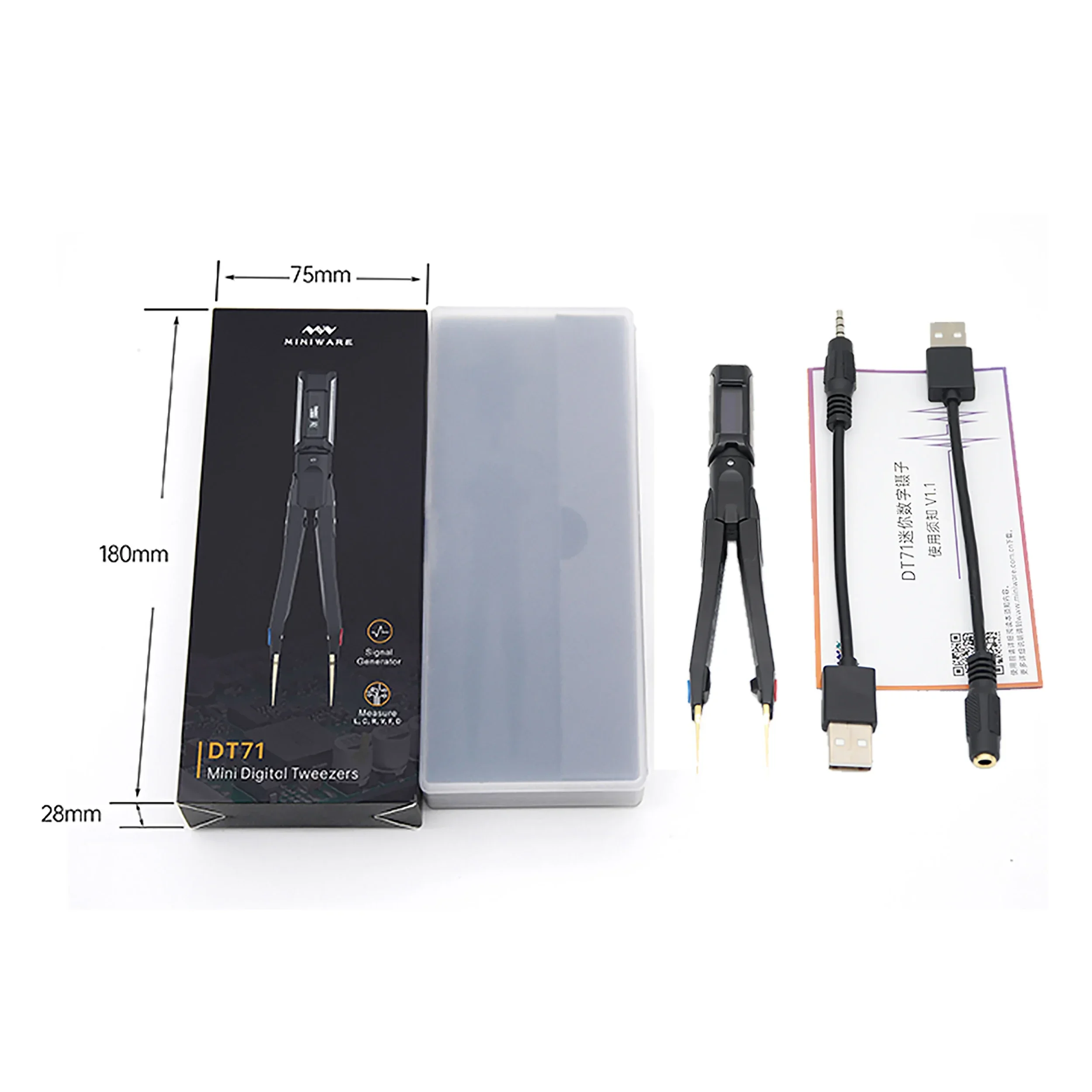 Портативный цифровой интеллектуальный пинсет DT71 LCR Meter Китайский генератор