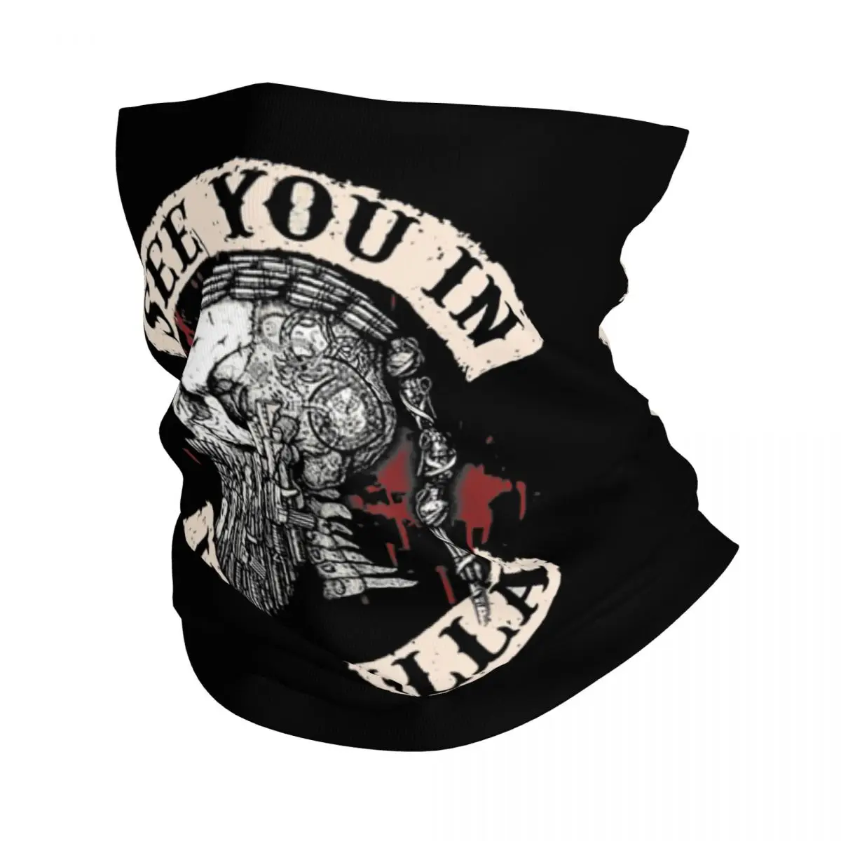 

See You In Valhalla Skull Viking Bandana Neck Gaiter for Hiking Hunting Wrap Scarf Norse Odin Ragnar Warrior Headband Warmer