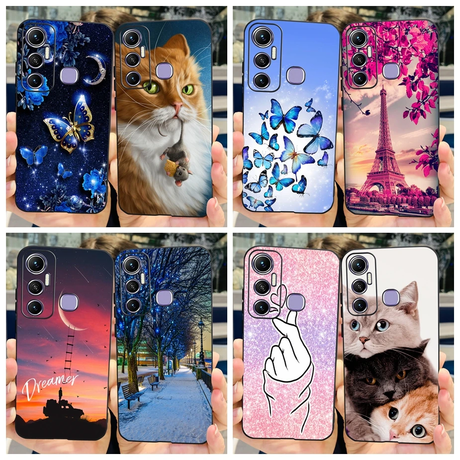 Чехол для Infinix hot 11 чехол с милым котом и бабочкой мягкий силиконовый Hot Hot11 X662 X662B