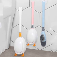free punch wall mounted silicone toilet brush set cute diving duck wall mounted floor to ceiling long handle bathroom deep clean