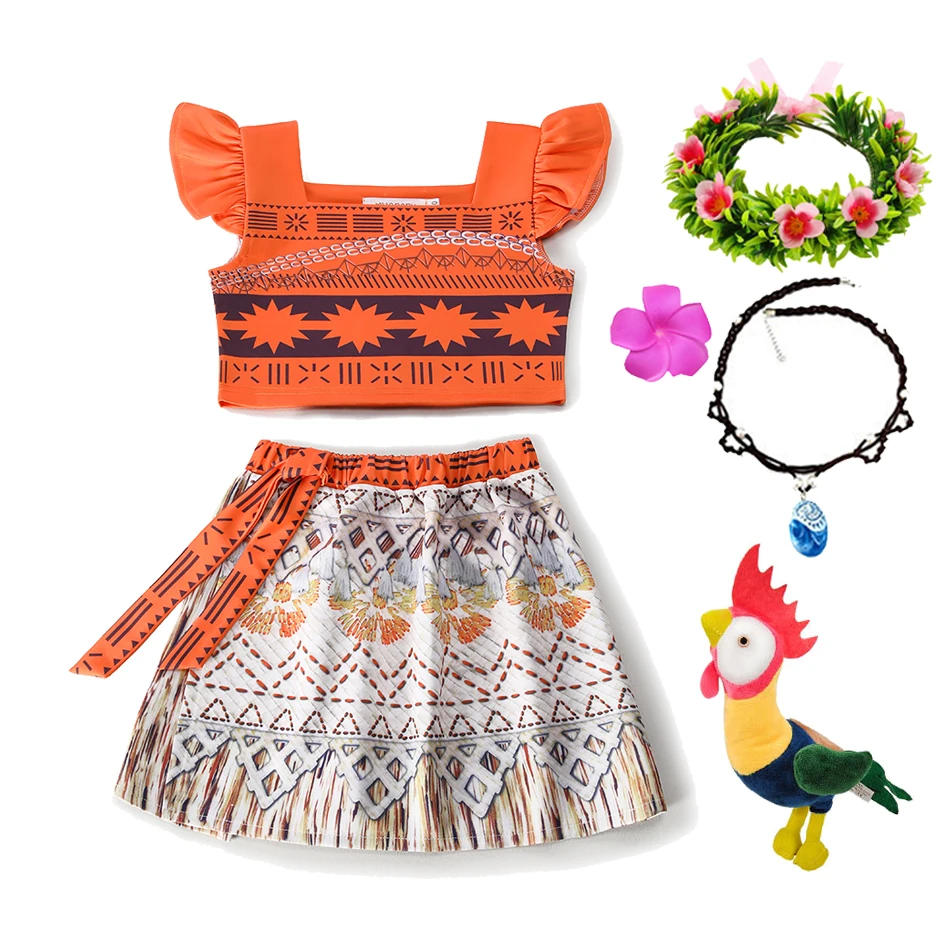 Платье Принцессы Моаны Для Девочек Косплей Аниме Vaiana Детский Костюм На День