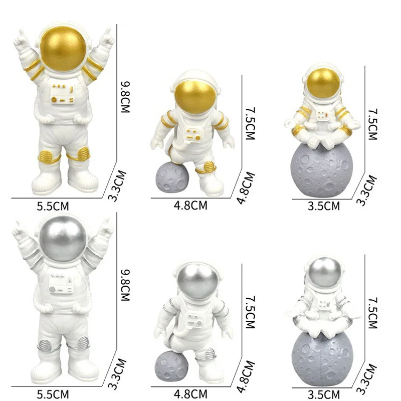 1pc Resin Astronaut Figure Statue Figurine Spaceman Sculpture Educational Toys Desktop Home Decoration Astronaut Model Kids Gift 6