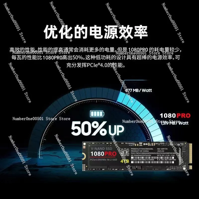 Твердотельный накопитель 1080PRO M2 NVMe SSD 1 ТБ 2 ТБ 4 ТБ PCIe Gen 4.0 высокоскоростной для ПК и ноутбуков (НЕ для PS5) (art.: 3920daafdddc7) - 3920daafdddc7