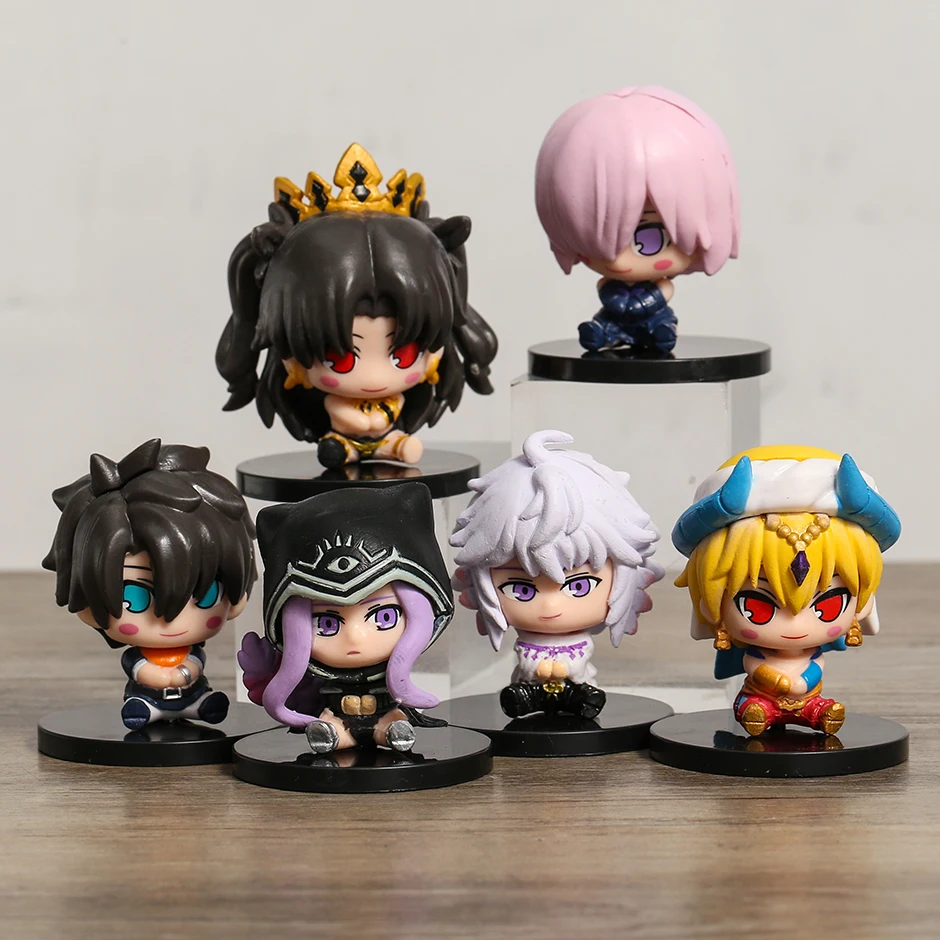

6 шт. судьба/большой заказ Mash Kyrielight Fujimaru Gilgamesh Ishtar Merlin Ritsuka Medusa Фигурки игрушки Милая модель декоративные куклы
