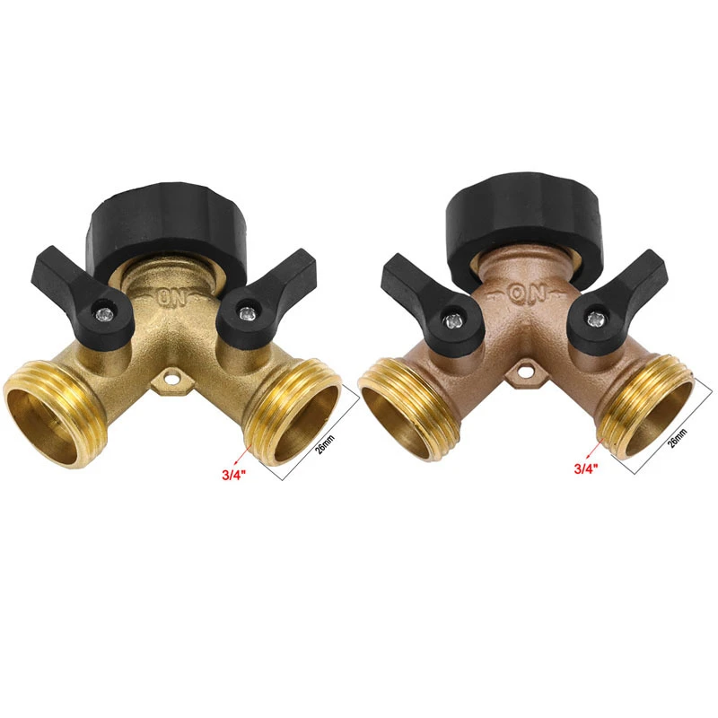 

Realmote 1 шт. Американский садовый двухсторонний шаровой клапан Профессиональный Латунный разъем Y-образный двухсторонний отводной металлический садовый шаровой клапан