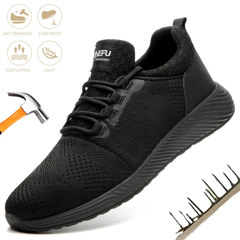 

Safety Shoes Mens Work Footwear Steel Toe Smash-proof Indestructible Non-slip Puncture-proof Light Breathable Comfort Boots
