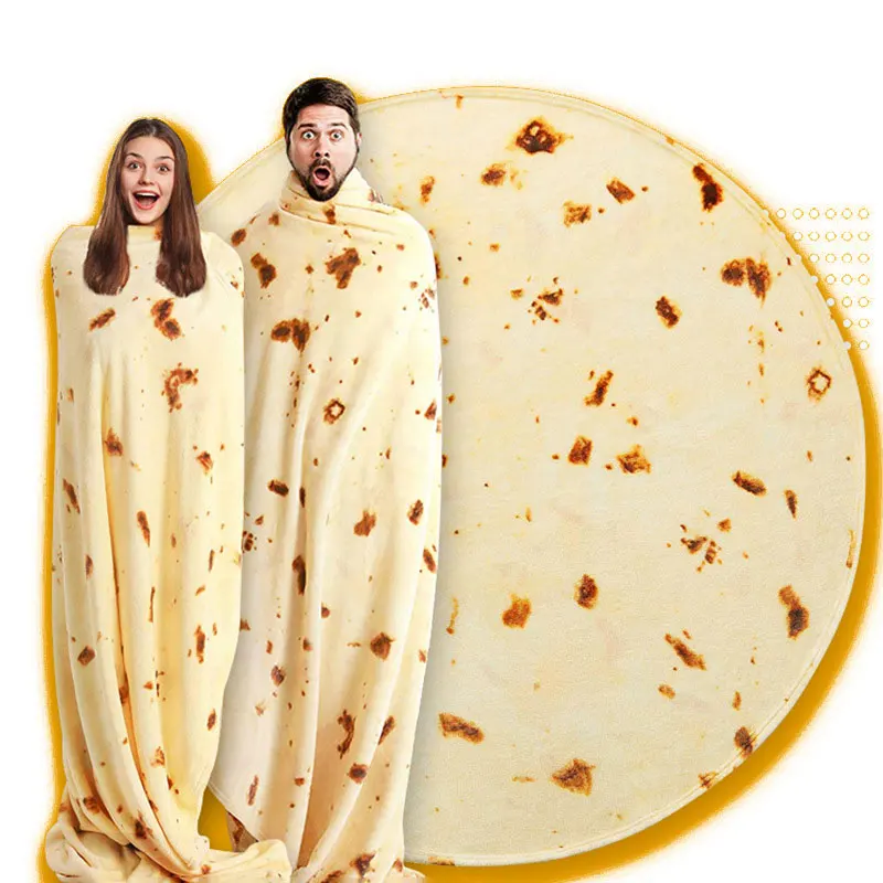 

Funny Burrito Nap Blanket Flannel Fly Pie Pizza Air Conditioner Warm Wrap Blanket Office Noon Nap Sleeping Blanket Home Supplies
