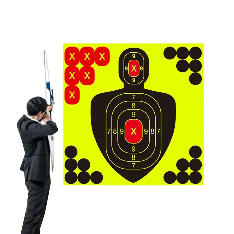 

Half-length 8 Inch Humanoid Launch Target Paper Fluorescent Sticker Aiming Rifles Launch Target Sticker For Men Women Practice