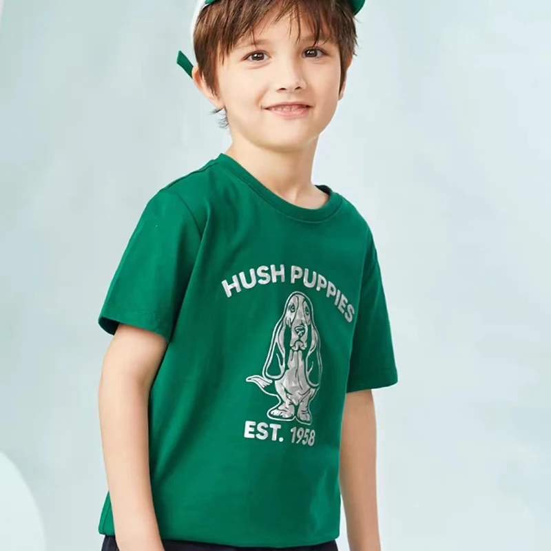 HAZZYS Brand Short-sleeved T-shirt Summer Loose White Thin Section Loose Short-sleeved Children's Tops Short-sleeved Clothes