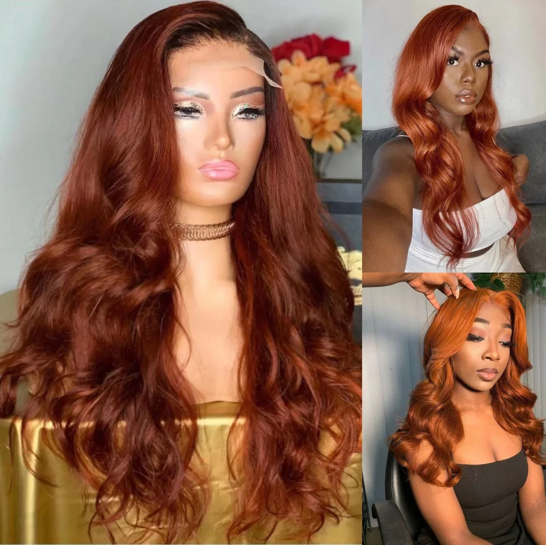 

Парик Remy 13x 4 на сетке спереди, прозрачный Свободный парик с глубокой волной, парик с имбирным кружевом Омбре спереди, человеческие волосы дл...