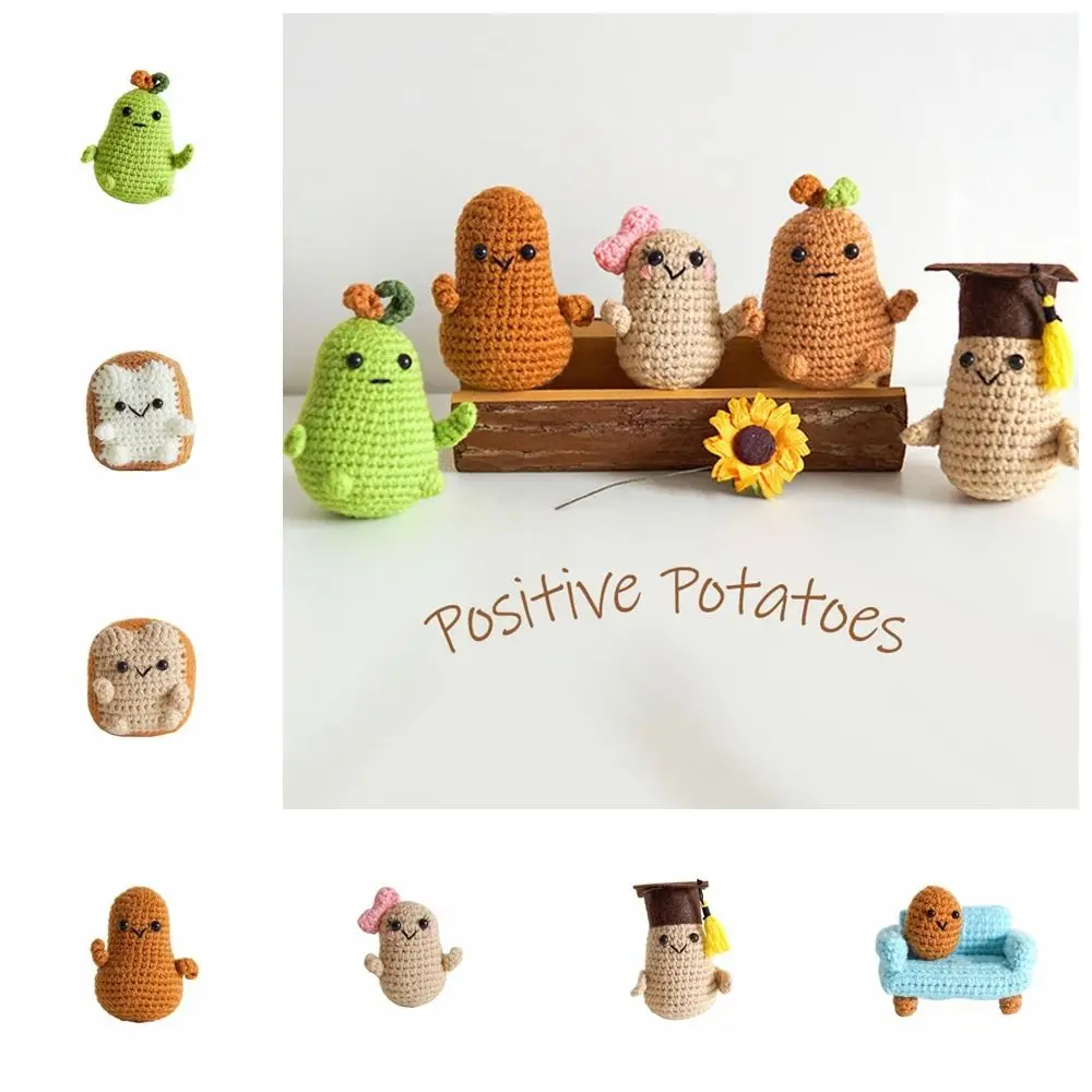 

Плетеный вручную картофель, искусственный крючок, милая подвеска, мультяшная кукла ручной работы, вязаный картофель, украшение для комнаты