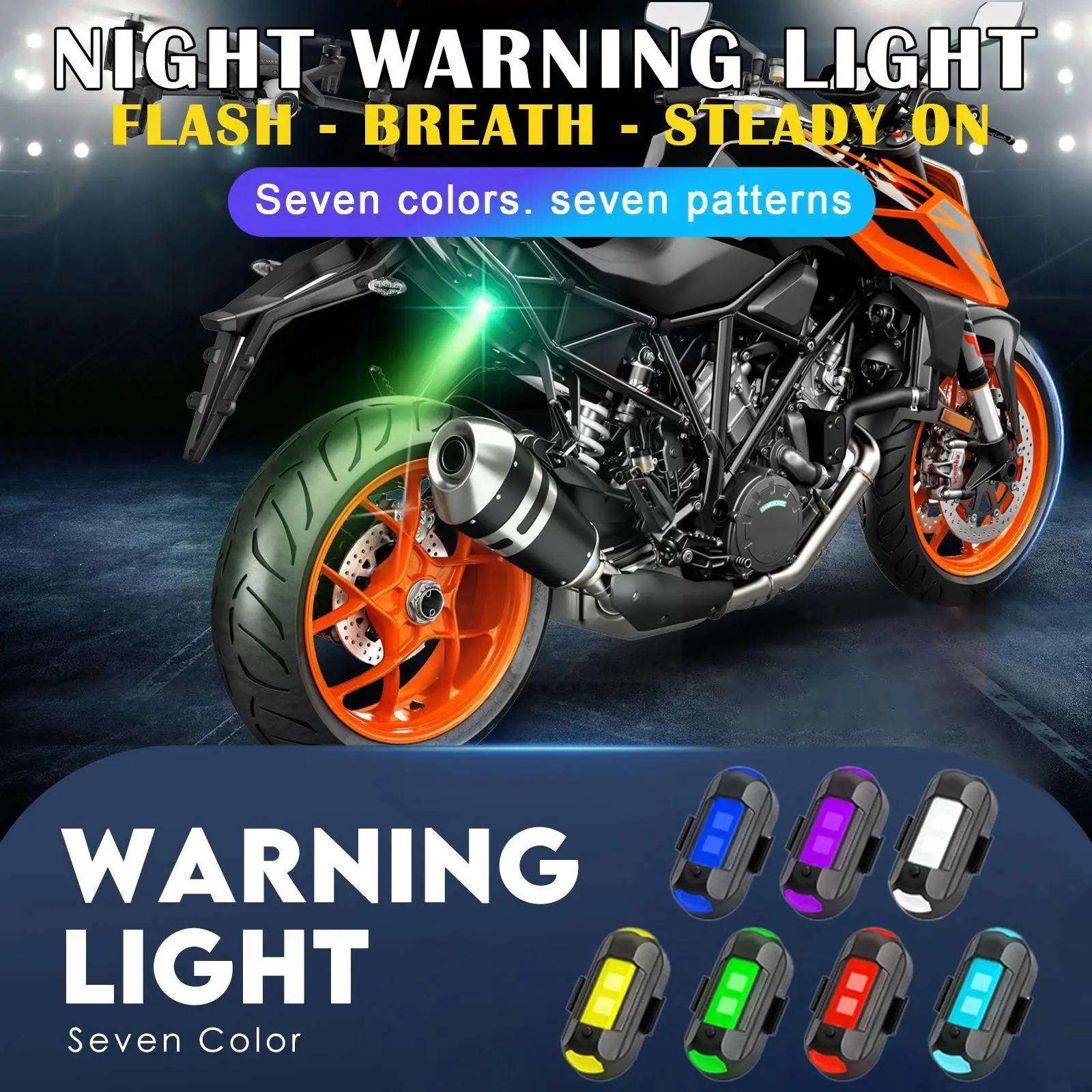 

USB Chargeable 7 Colors Motorcycle Bike RC Drone LED Warning Mini Warning Lights Anti-collision Strobe Aircraft Light U8O4