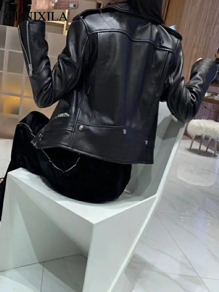 Women's Leather Jacket Imitation Sheepskin Coat for Women Korean Fashion Short Slim Coats Classic Style Women's Jackets