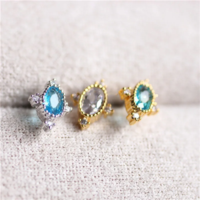 

Retro O-Shaped Zircon Shiny Earrings Female S925 Silver Delicate Elegant Fashion Focus Banquet Party Anniversary Gift