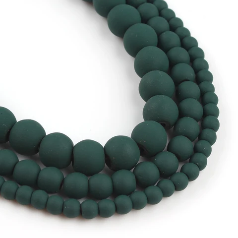 Матовые темно-зеленые гематитовые бусины, натуральные свободные бусины-разделители, минеральные бусины, бусины для браслетов и ожерелий, 4/6/8 мм, 15 дюймов