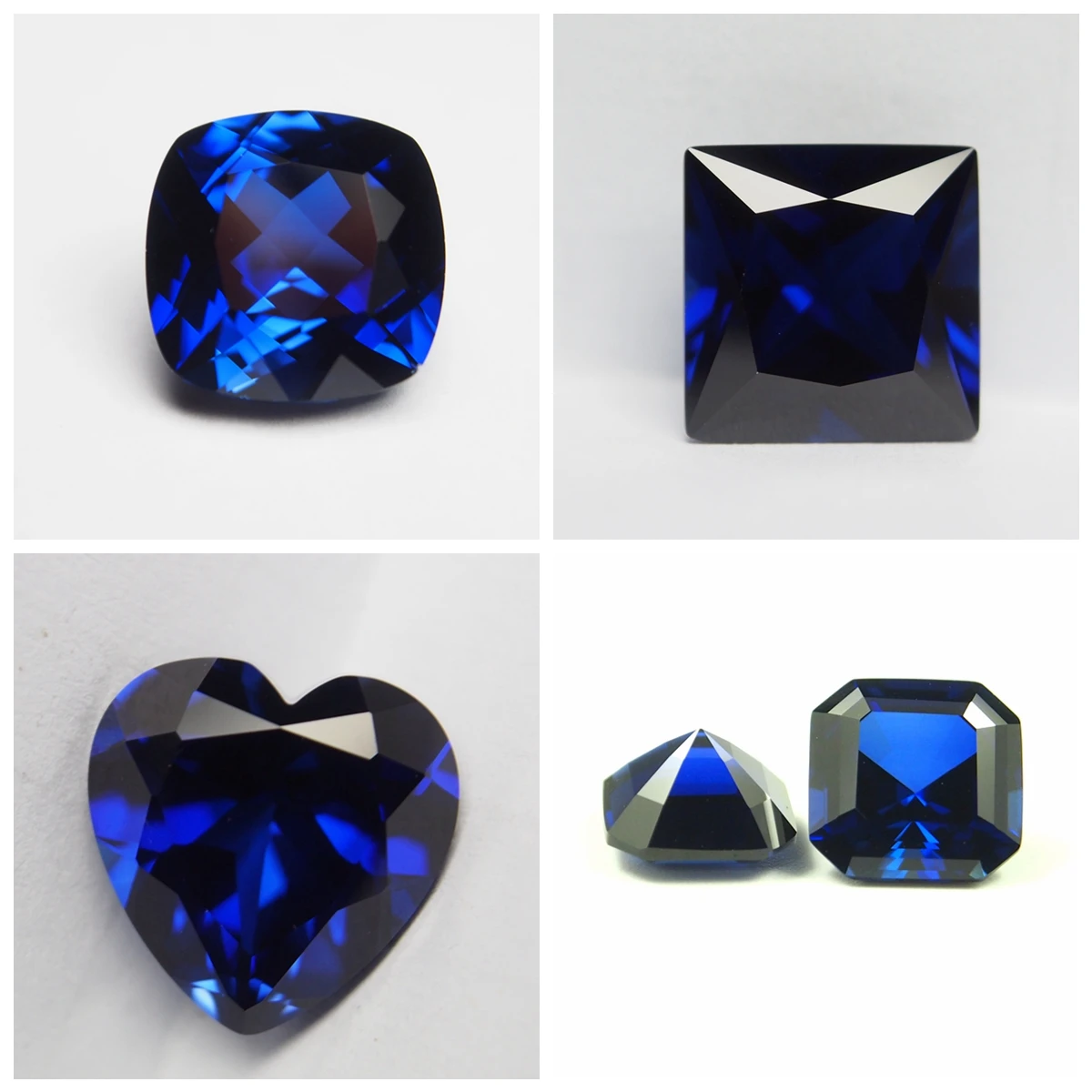 Фото Mosangna Heart Asscher Подушка принцессы огранки 3X3-12X12 мм выращенный в лаборатории корунд красный рубин королевский синий сапфир драгоценный камень №2