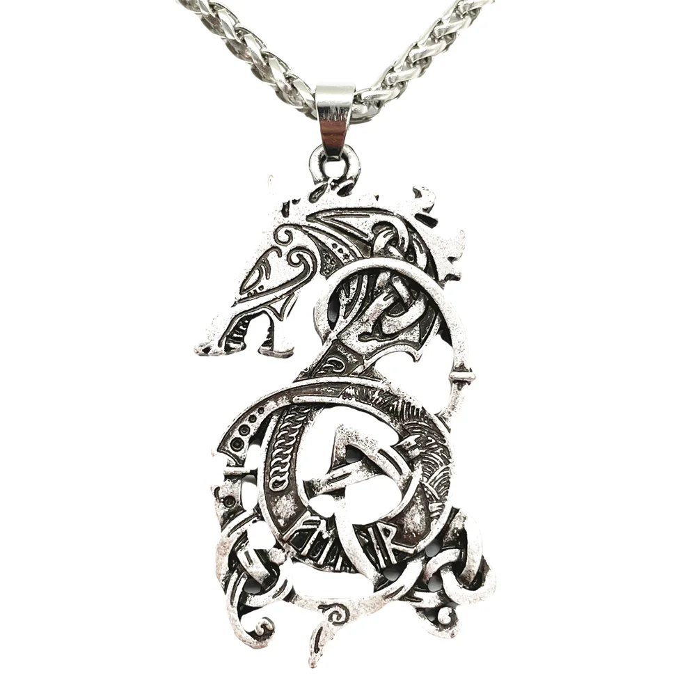 

Nostalgia Viking Dragon Gothic Accessories Pendant Goth Necklace Men Norse Pagan Amulet And Talisman Jewelry