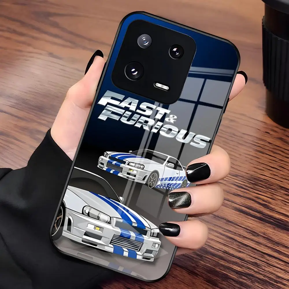 Фото Чехол для телефона F-Fast And Furious для Redmi Note 15pro 14 4G 13pro 14C 13 5G 13 12s 11s, стеклянная накладка №1