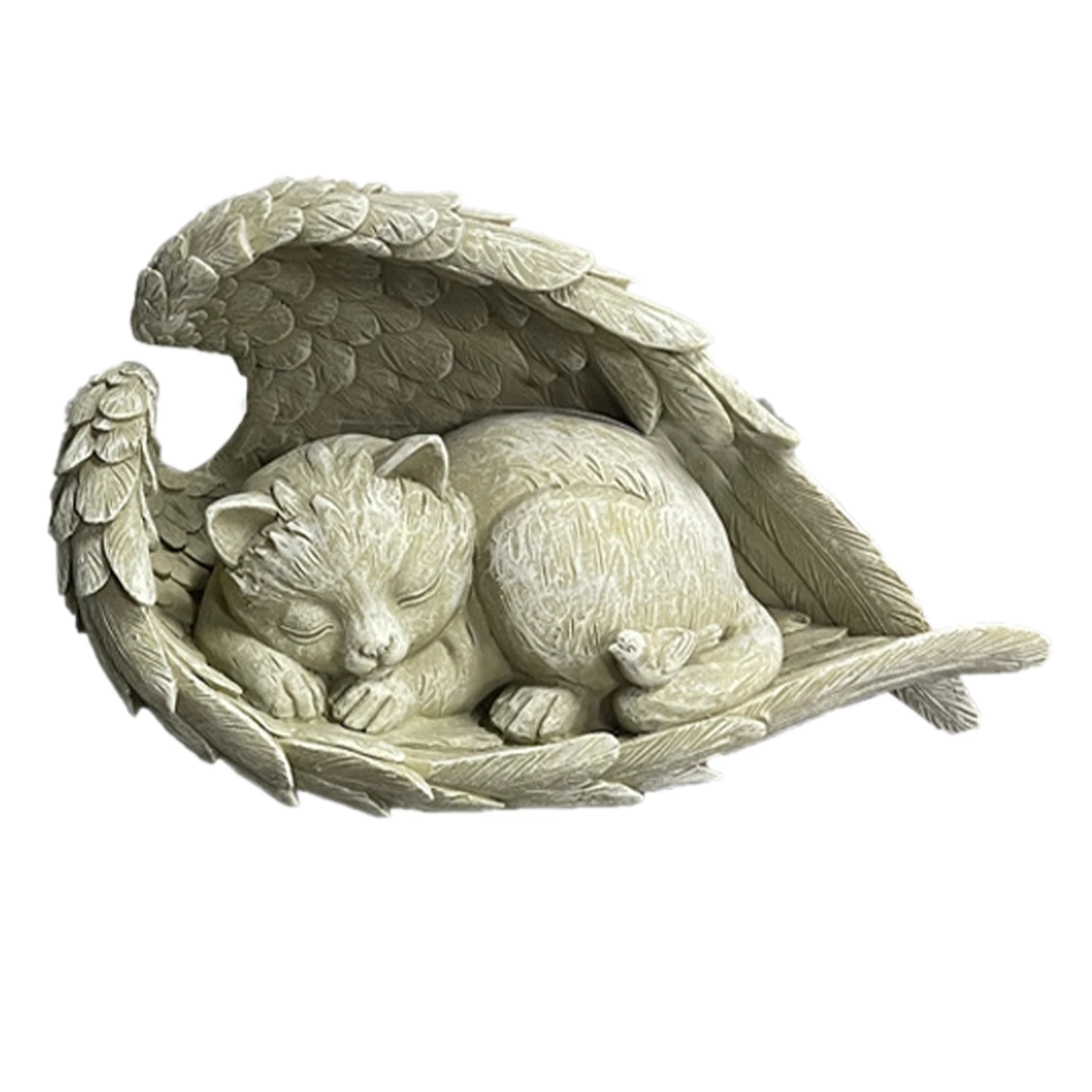 

Gift With Wings Dog Cat Sculpture Pet Memorial Statue Decoration Puppy Home Garden Sleeping Angel Outdoor Resin Marker