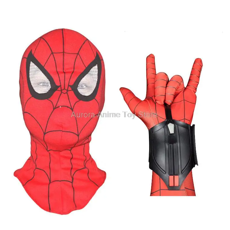 

Marvel Spiderman Peter Parker Cosplay Gloves The Avengers Superhero Web Shooter Props Decorate Figure Toy Cosplay Launcher Gift