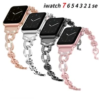 metal strap for apple watch band 45mm 41mm 40mm 44mm 42mm women diamond bracelet wristband for iwatch series 7 6 5 4 3 se belt
