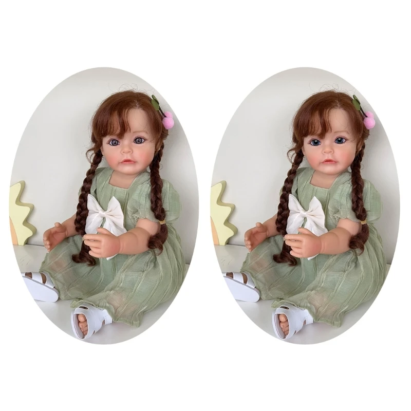 

22Inch Reborns Baby Life-like Toddler Girl Realistic Cute Waterproof