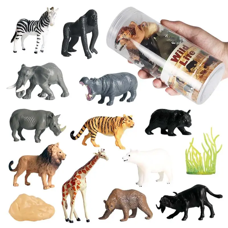 

Jungle Animals Figures Mini Animal Figurines Set Simulation Assorted Miniature Animal Toys For Kids Realistic Educational And