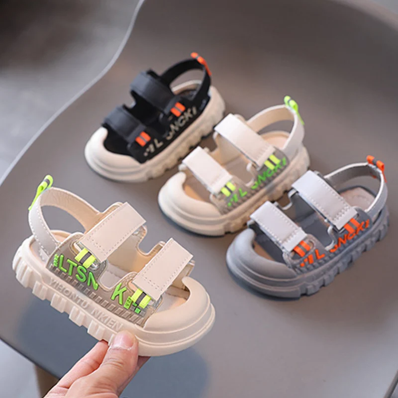 

Size 21-30 Boys Baby Shoes Non-slip Sandals 2022 New Boys Baby Shoes Sports Beach Shoes Kids Girls Infant Soft Bottom Sandals