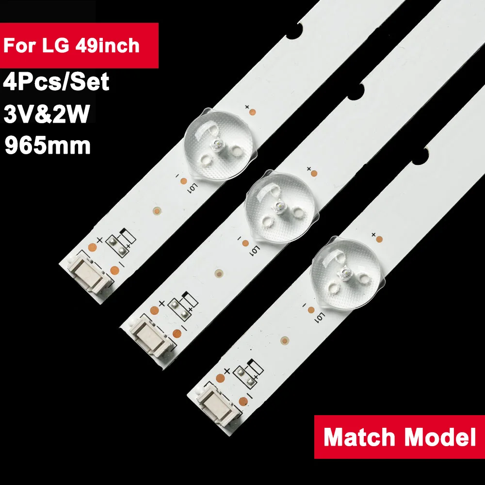 

4 шт./комплект, задняя подсветка для LG 49in 9LED 49UK6340