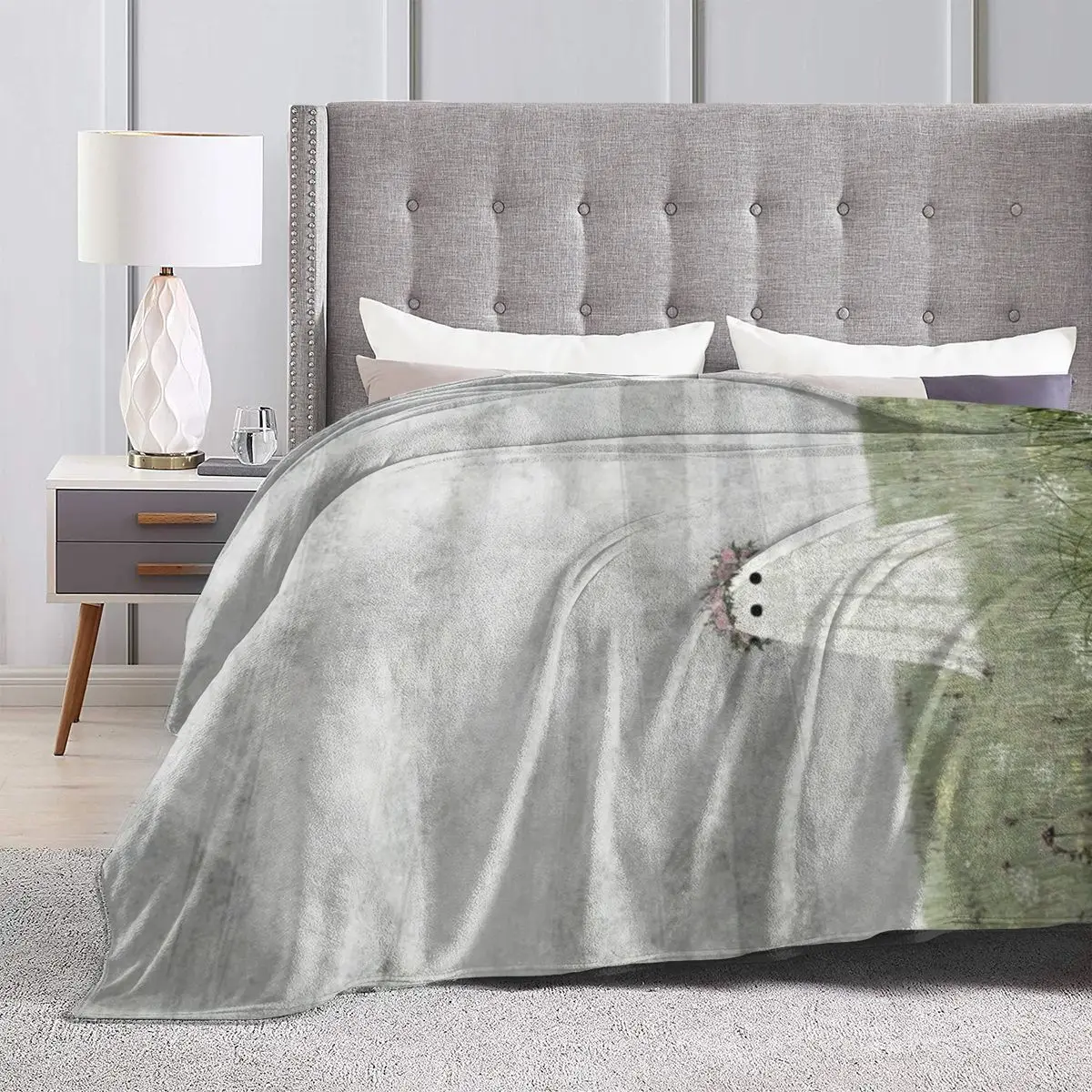 Летнее ультрамягкое Флисовое одеяло с привидением на Луге