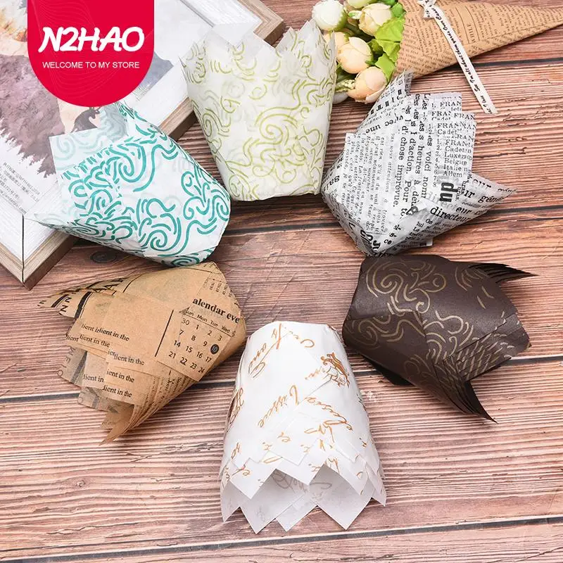 

Картонная коробка для кексов и конфет в газете, 50 шт.