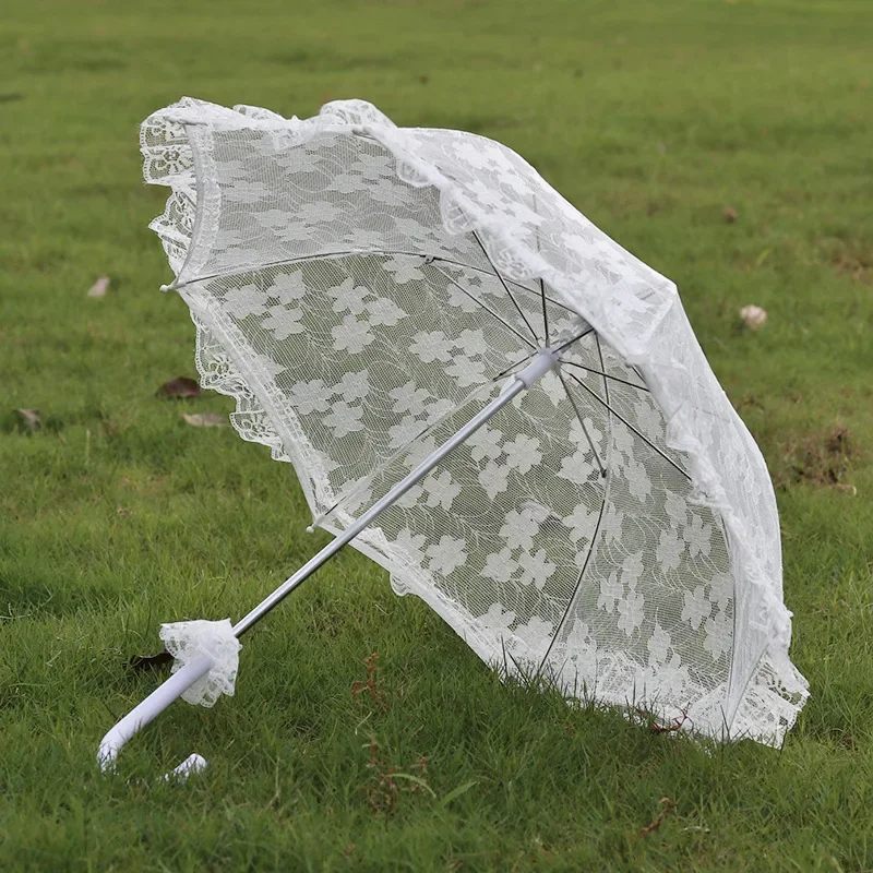 

Новый кружевной зонт, Белый Свадебный зонт для невесты ручной работы, открытое рукоделие, реквизит для студии, свадебные принадлежности, кружевной зонт