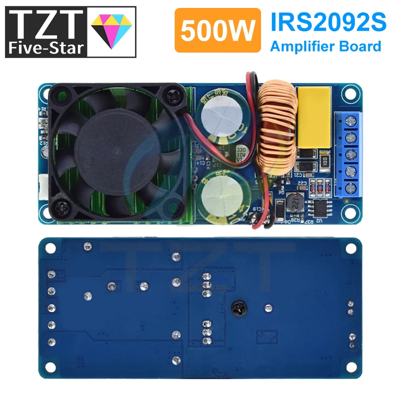 Одноканальный цифровой усилитель мощности TZT HIFI Power IRS2092S 500 Вт плата класса D