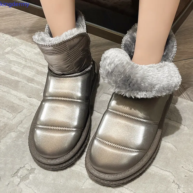 

Ботинки женские зимние из ПУ кожи, на толстой плюшевой подкладке
