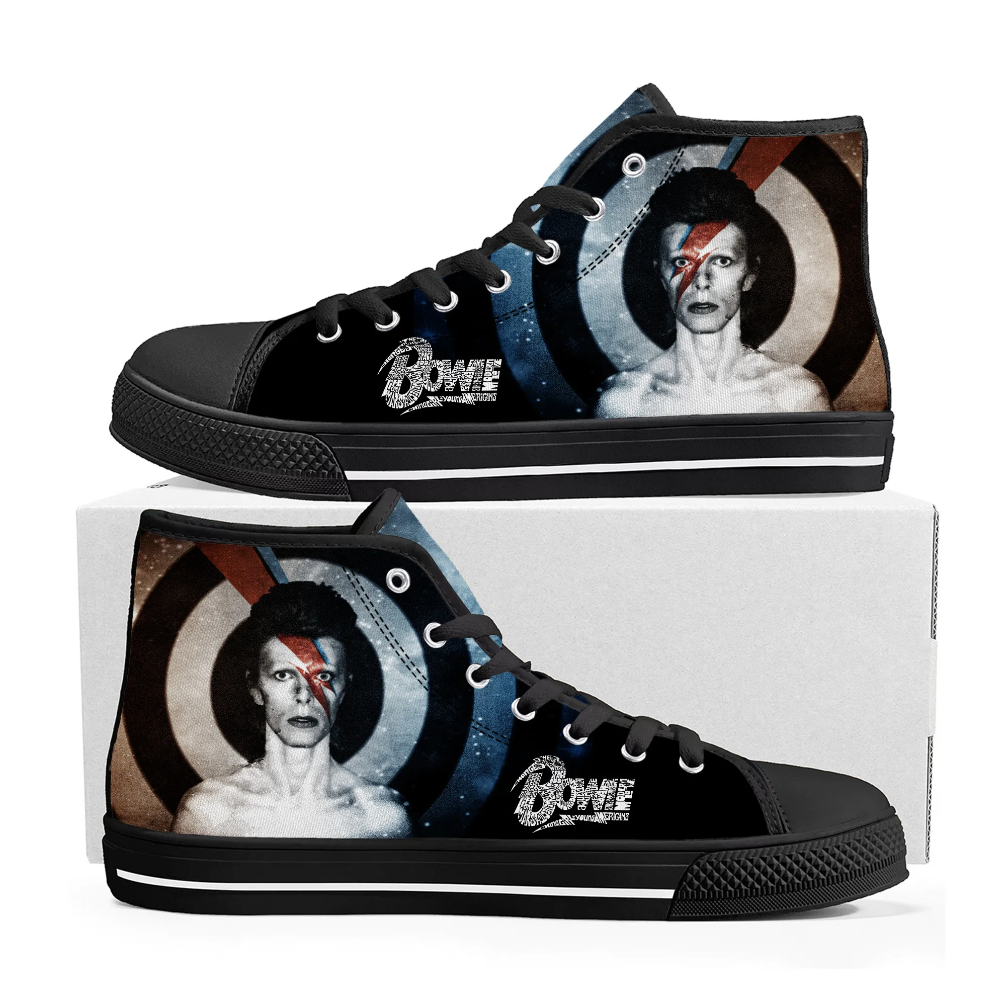 Mens Womens Teenager High Quality Bowie Canvas Sneaker Casual Couple Shoes Custom Shoe