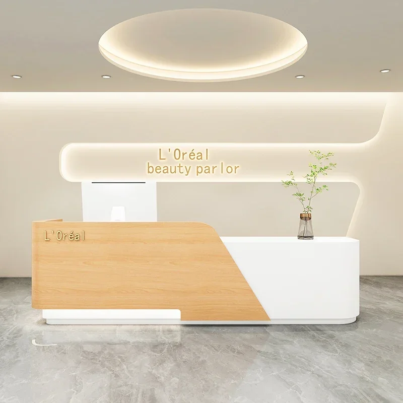 Закаленный стеклянный стол прием современный кассовый столик для супермаркета